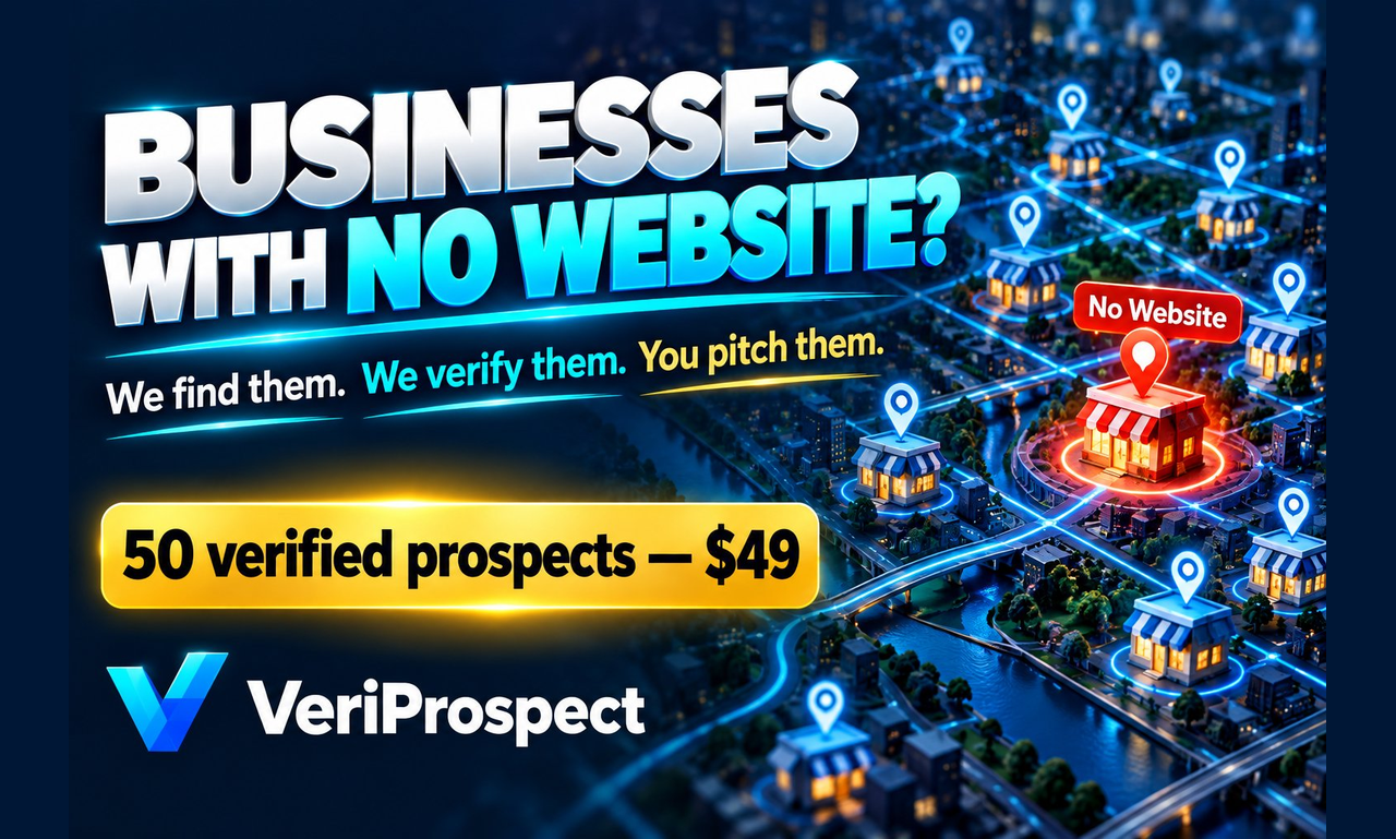 Businesses with no website — VeriProspect finds and verifies them